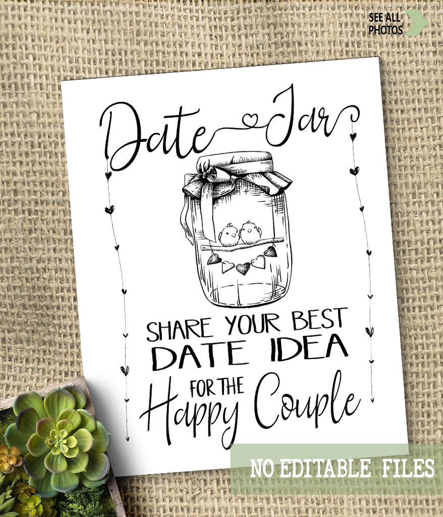 date-jar-ideas-for-couple-bridal-shower-game-ready-to-print-minimali-designsplusmore for Date Jar Sign Free Printable Date Jar ideas for Couple Bridal Shower Game, Ready to Print, minimali – designsplusmore for Date Jar Sign Free Printable