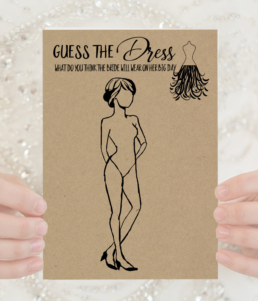 Guess the Bride Dress Bridal Shower game, Ready to Print, rustic country chic G 101-04