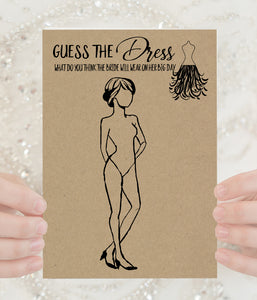 Guess the Bride Dress Bridal Shower game, Ready to Print, rustic country chic G 101-04