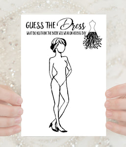 Guess the Bride Dress Bridal Shower game, Ready to Print, simple modern minimalist G 102-04