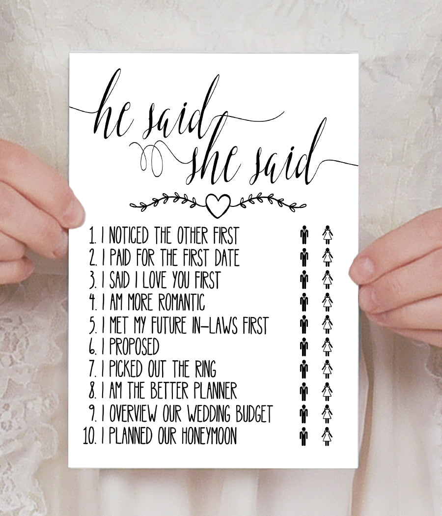 He said She said Bridal Shower game, Ready to Print, simple modern min – designsplusmore he-said-she-said-bridal-shower-game-ready-to-print-simple-modern-min-designsplusmore