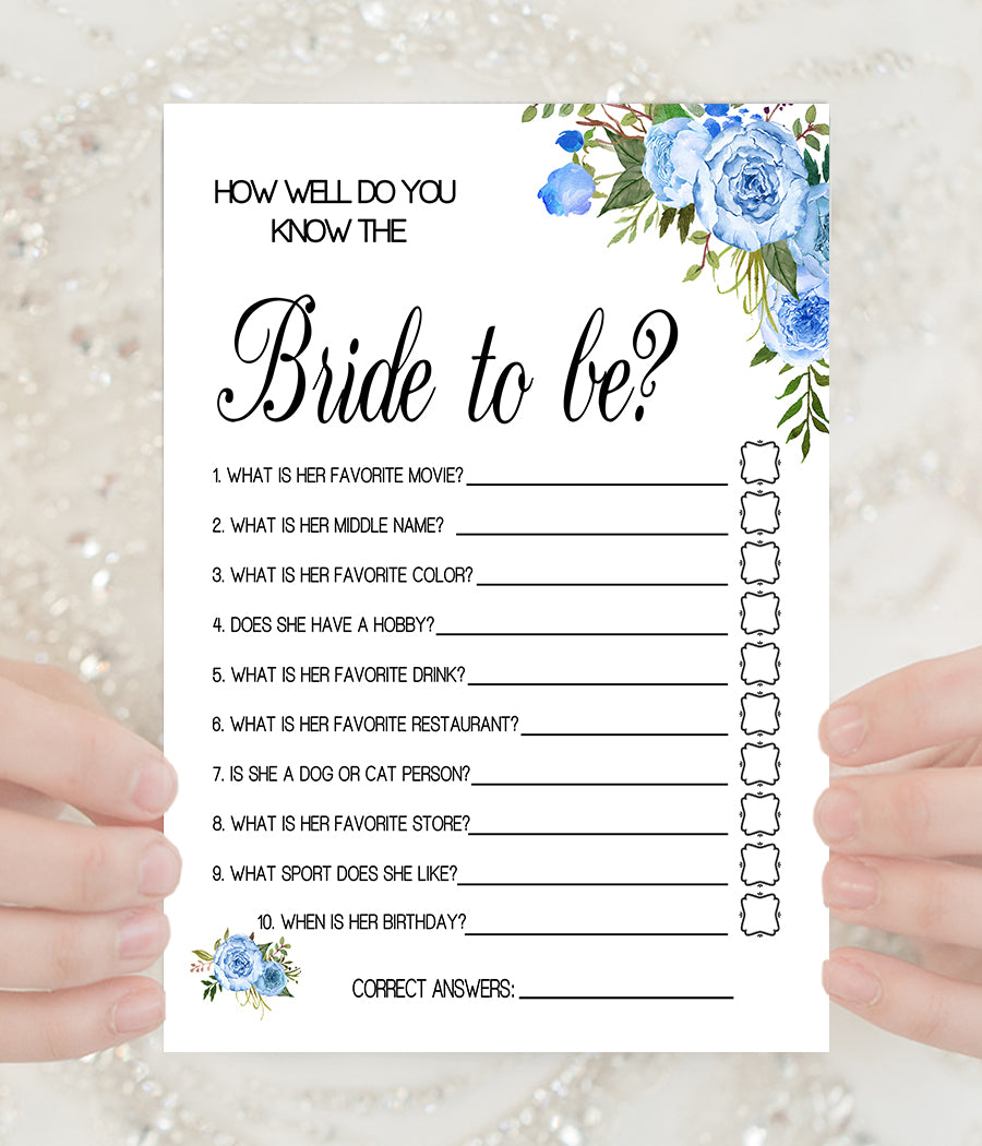 how-well-do-you-know-the-bride-bridal-shower-ready-to-print-blue-flo-designsplusmore for How Well Do You Know The Bride Free Printable How well do you know the Bride Bridal Shower, Ready to Print, blue flo – designsplusmore for How Well Do You Know The Bride Free Printable