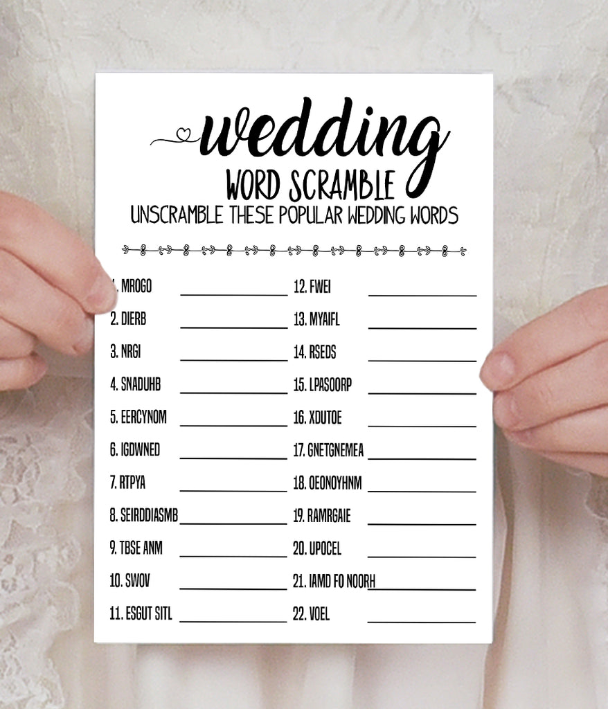 wedding-word-scramble-bridal-shower-game-ready-to-print-modern-simpl-designsplusmore for Free Printable Bridal Shower Games Word Scramble Wedding word scramble bridal shower game, Ready to Print, modern simpl – designsplusmore for Free Printable Bridal Shower Games Word Scramble
