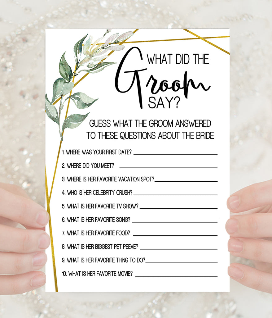What did the Groom say Bridal Shower game, Ready to Print, greenery go – designsplusmore what-did-the-groom-say-bridal-shower-game-ready-to-print-greenery-go-designsplusmore