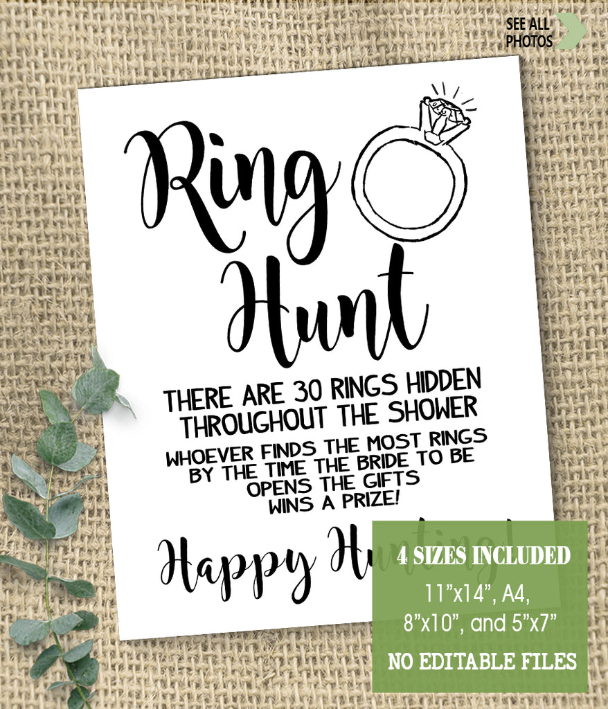 The Ring Game, Bridal Shower Game Sign, Bridal Shower Sign Template, Bridal  Ring Game, Ring Game Sign, Instant Download, Bridal Ring Hunt - Etsy Israel