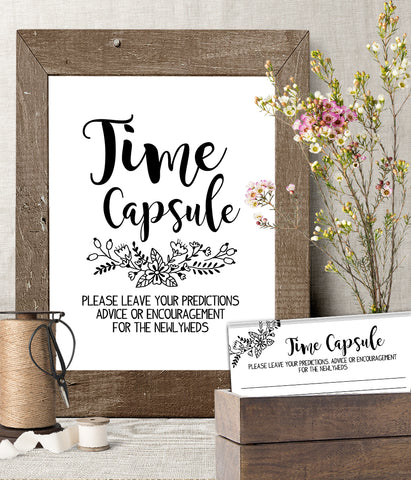 Time Capsule advice card Bridal Shower Game, Ready to Print, modern simple minimalist G 102-34