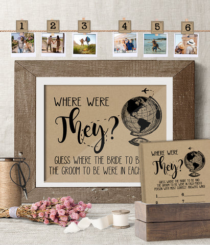 Where were They Bridal Shower Game, Ready to Print, rustic country chic kraft back G 101-44